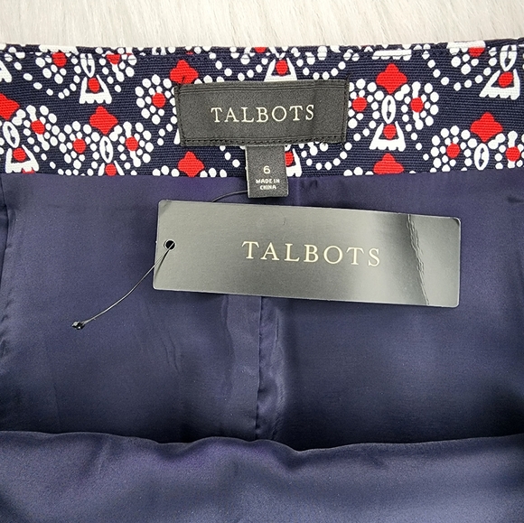 Talbots Bandana Dot Patten Skirt NWT - Picture 6 of 11